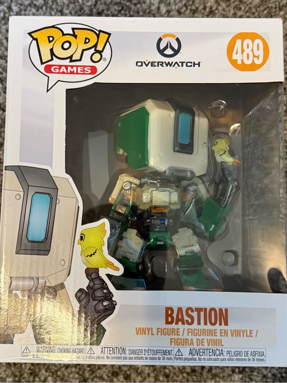 Funko Pop! Overwatch Bastion Green and White Vinyl Figure with Yellow Bird #489
